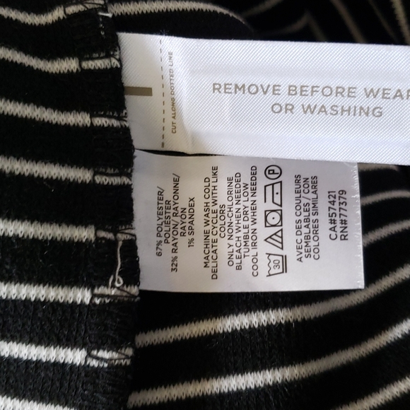 Ann Taylor Striped Puff Sleeve Dress - Picture 2 of 3